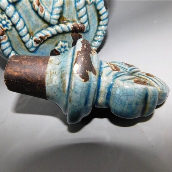 41/801 Creative Co-Op Decorative Decanter with Lid Brown and Blue 13 x 7 x 4 - Picture 5 of 6